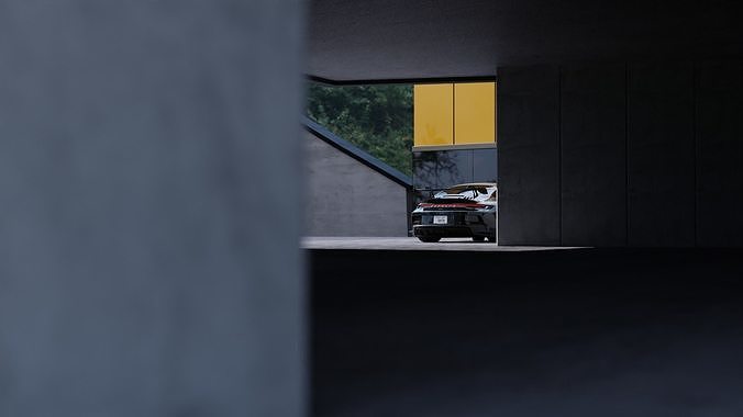 Automotive Render Scene 3D Blender File Textured  3D model 6