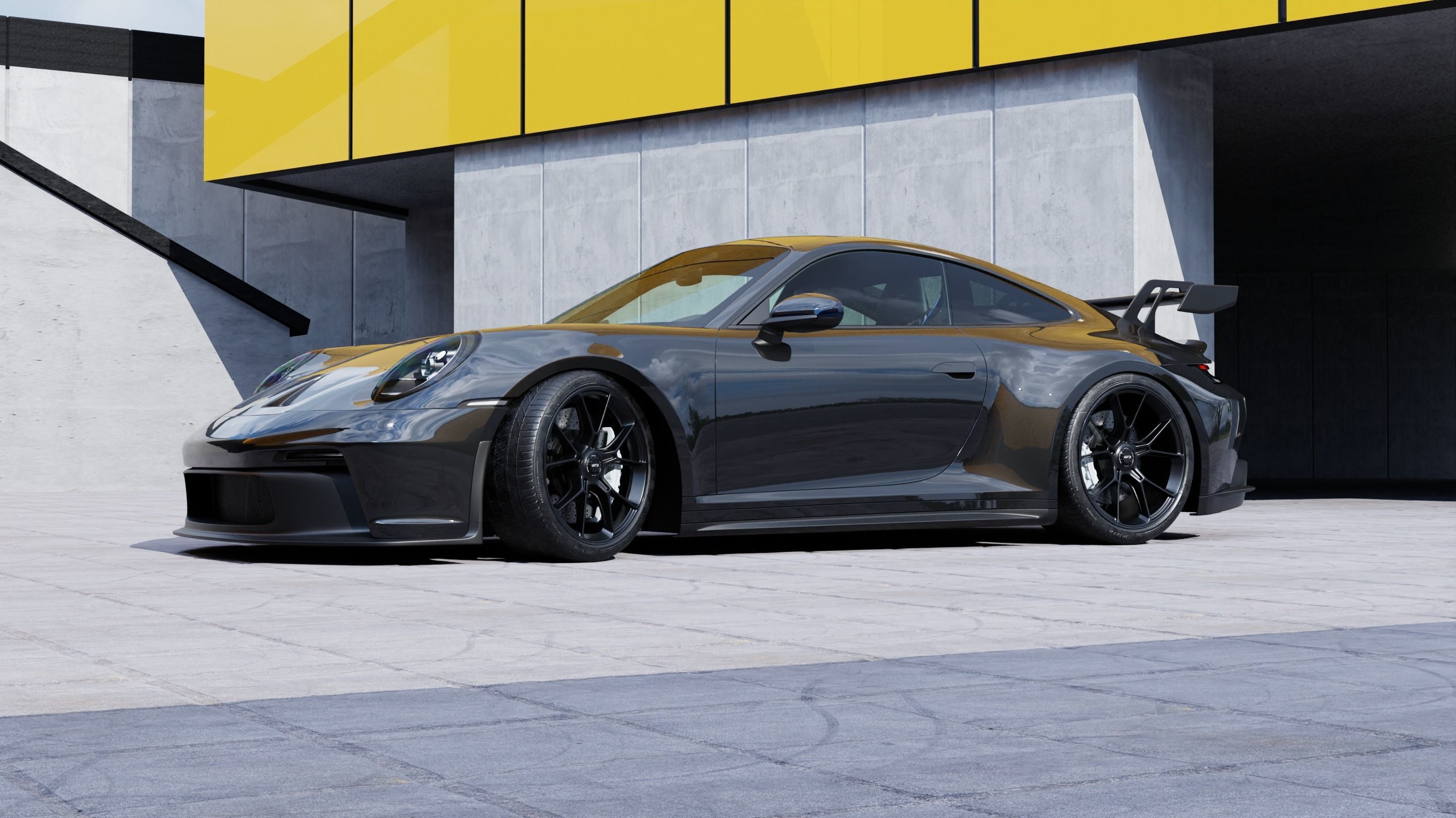 Automotive Render Scene 3D Blender File Textured  3D model_10