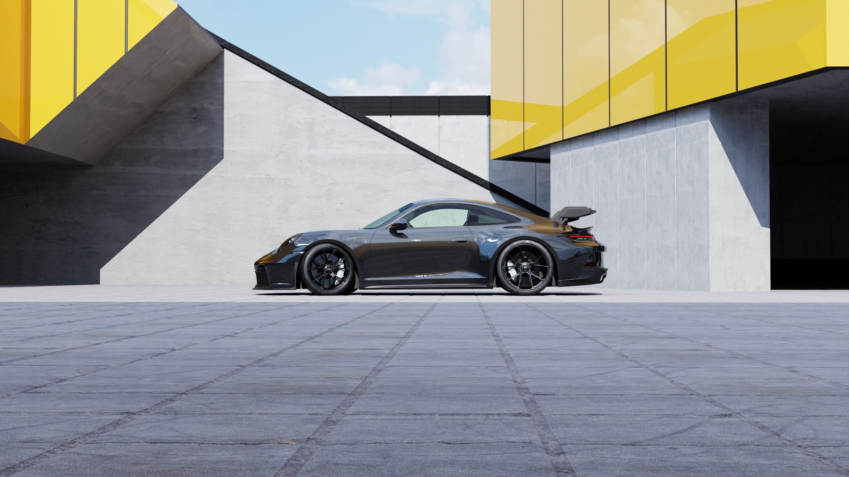 Automotive Render Scene 3D Blender File Textured  3D model_2