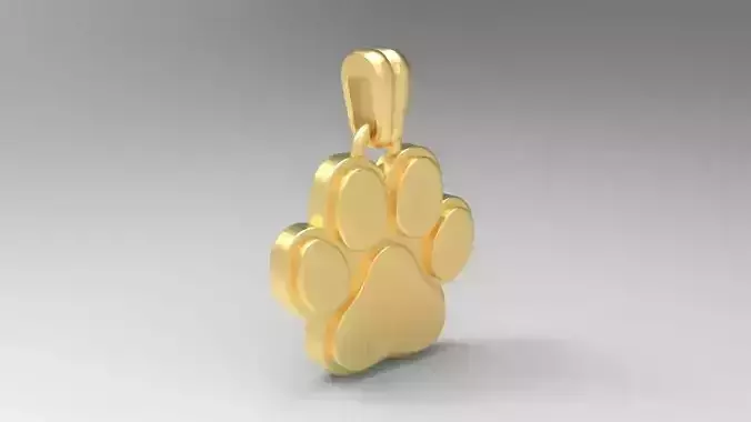 Dog Paw Print Pendant Hollow Footprint Necklace Memorial Jewelry 3D print model Dog Paw Print Pendant Hollow Footprint Necklace Memorial Jewelry 3D print model
