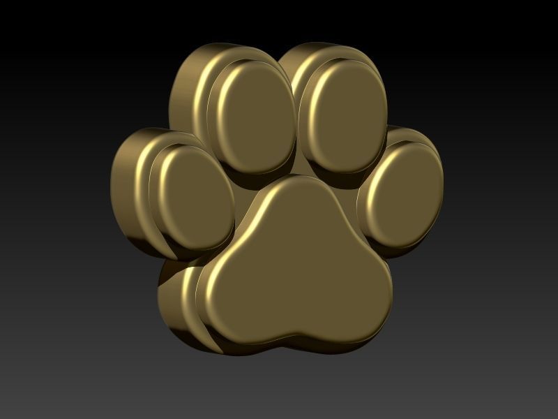 Dog Paw Print Pendant Hollow Footprint Necklace Memorial Jewelry 3D print model_6