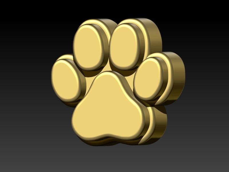 Dog Paw Print Pendant Hollow Footprint Necklace Memorial Jewelry 3D print model_3