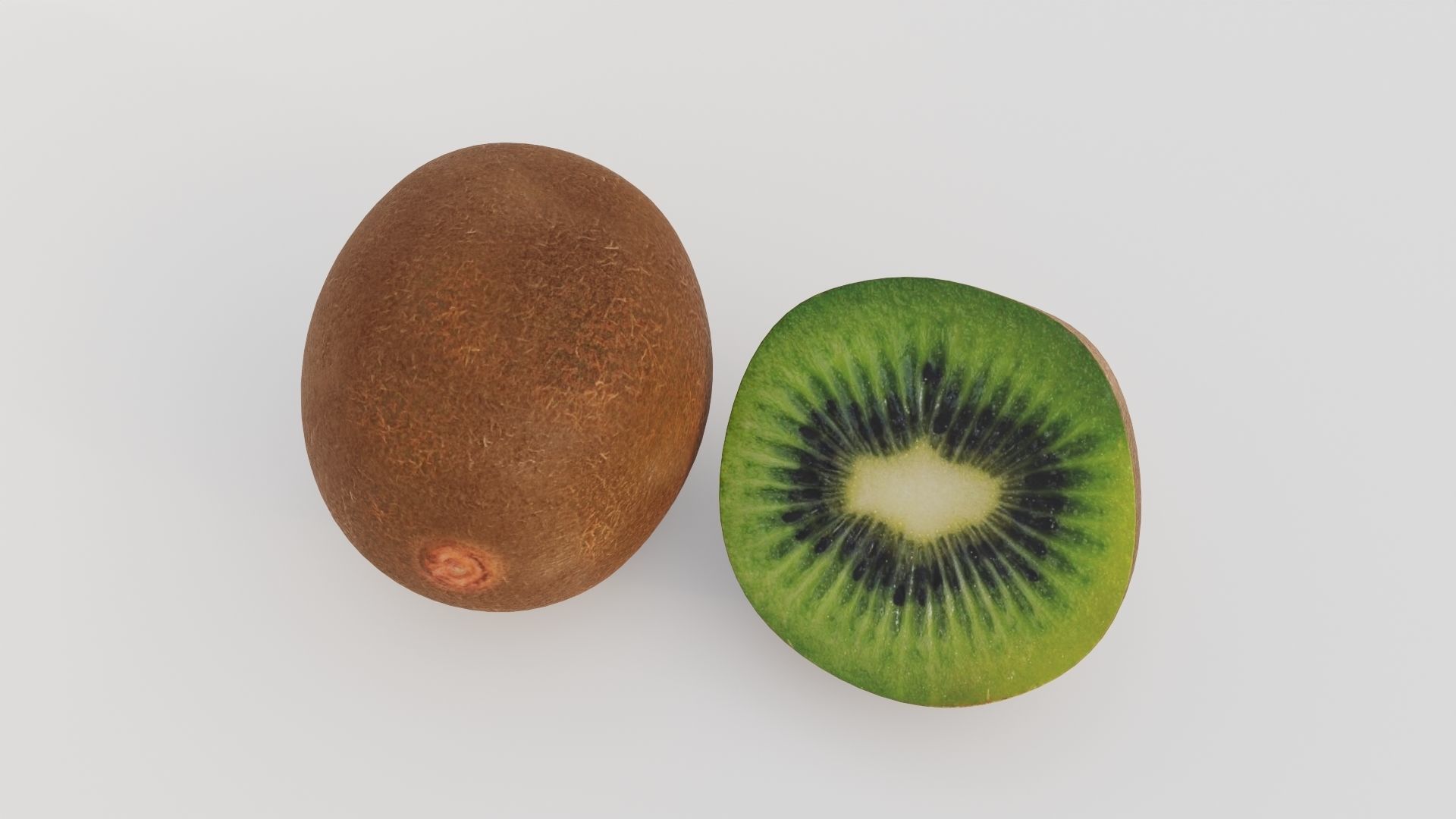 Realistic Kiwi Low-poly 3D model_2