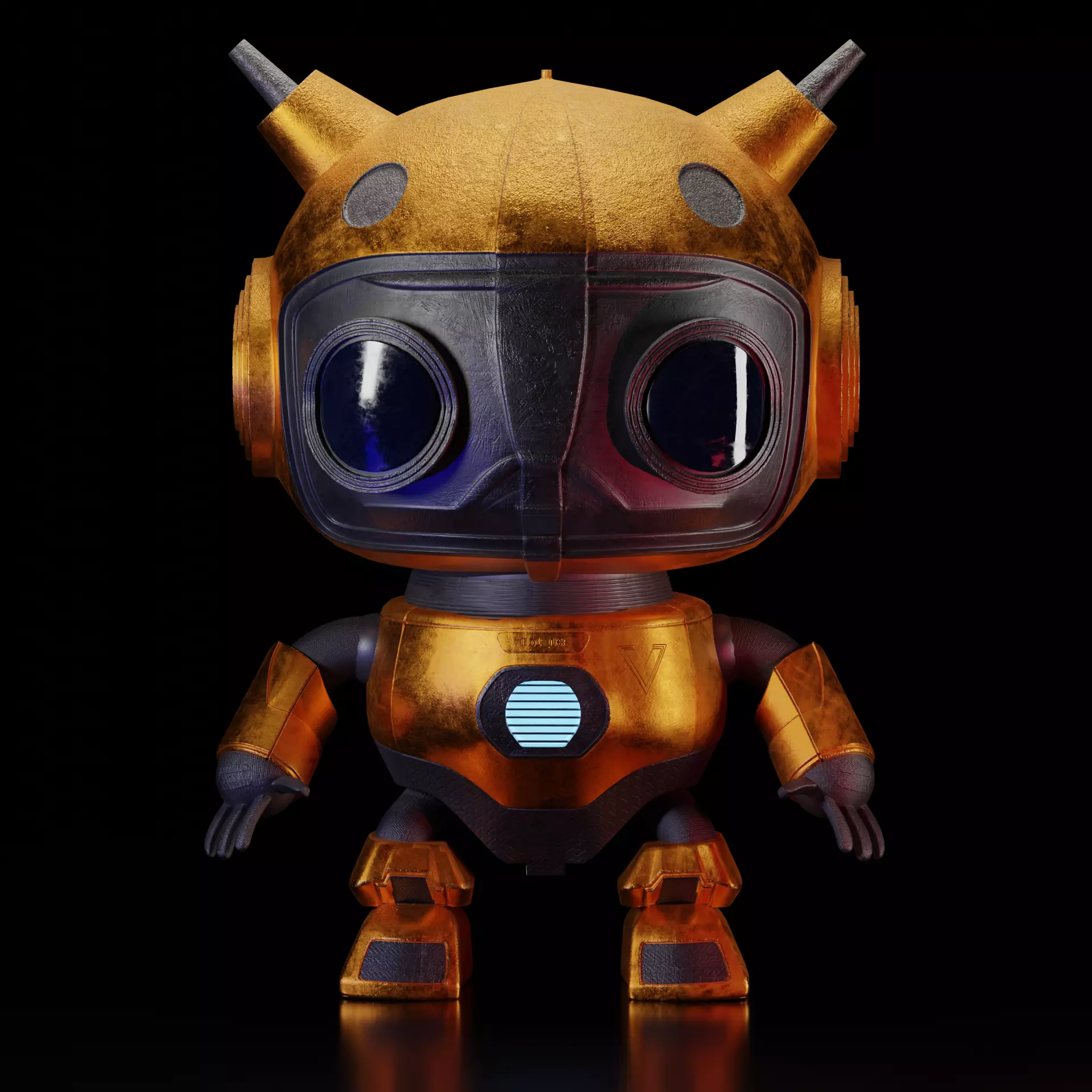 Cute robot 3D model_0