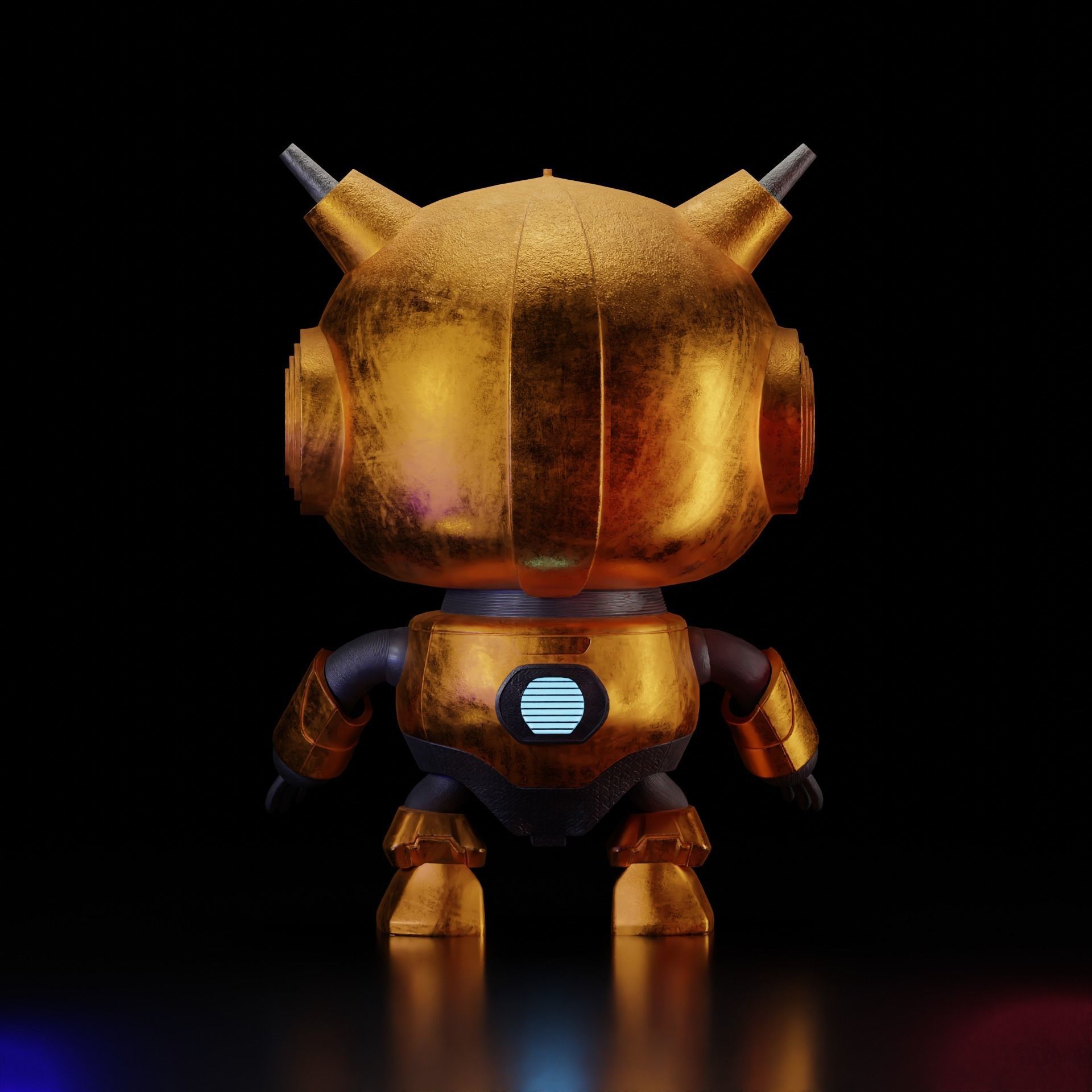 Cute robot 3D model_4