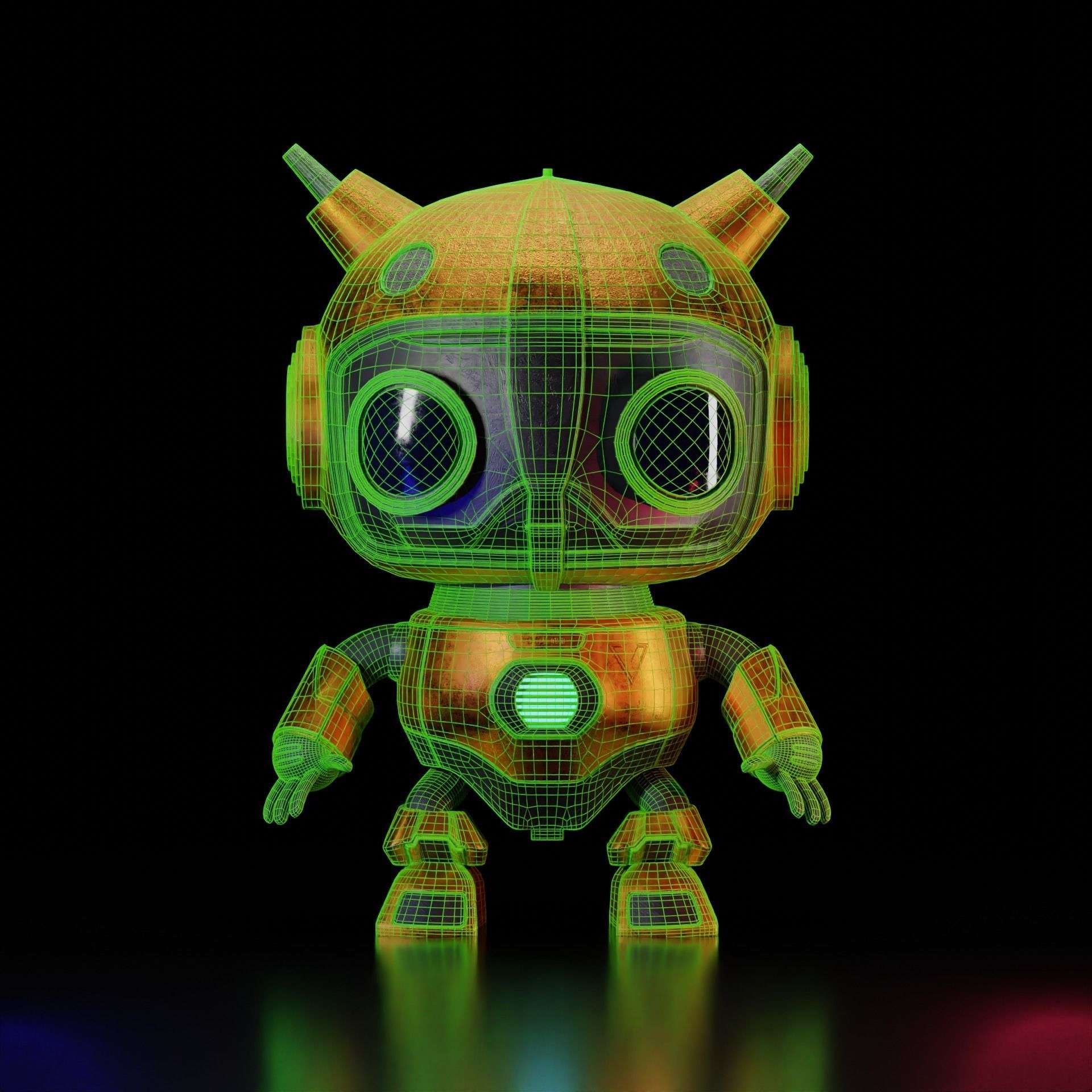 Cute robot 3D model_3
