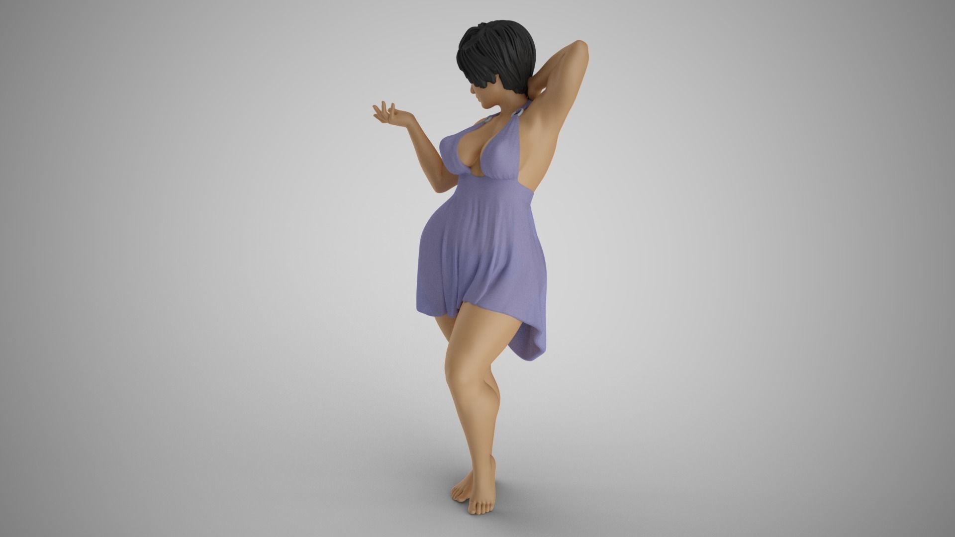 Shimmery Woman 3D print model_9