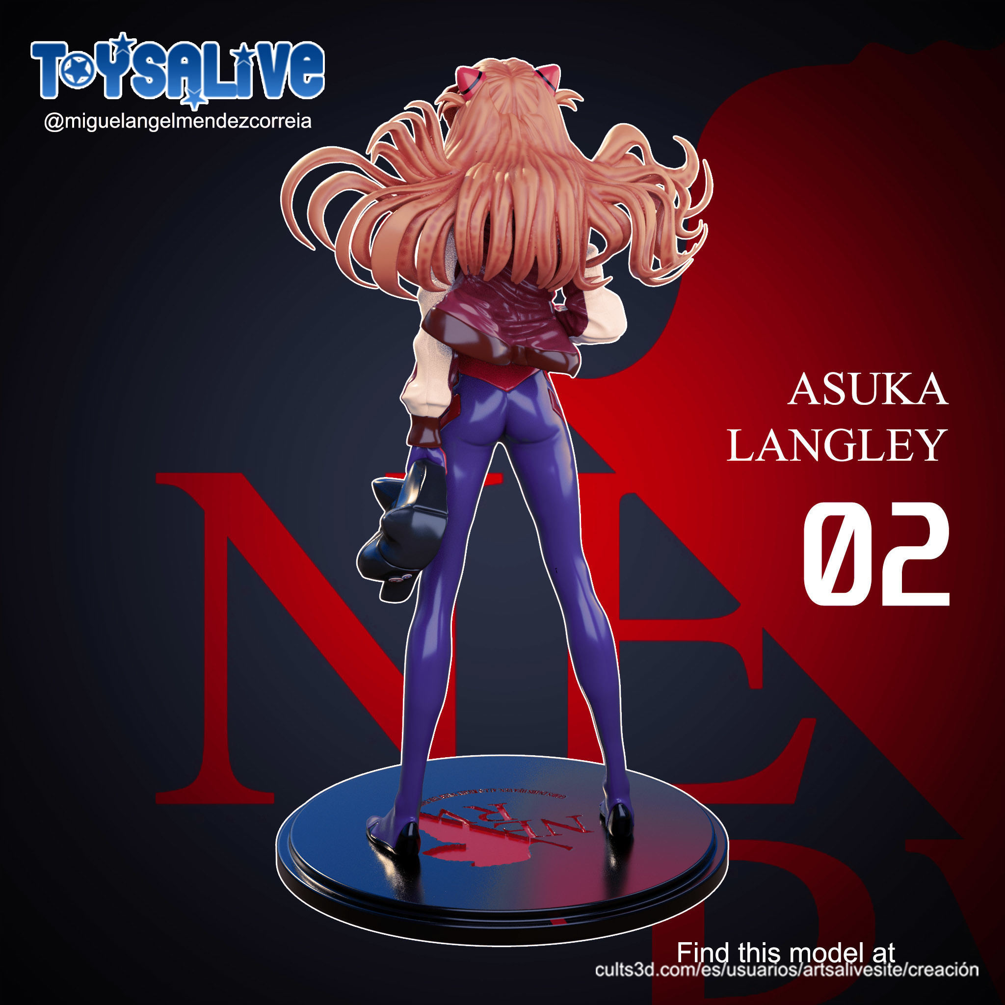 ASUKA LANGLEY 3D MODEL 3D print model_4