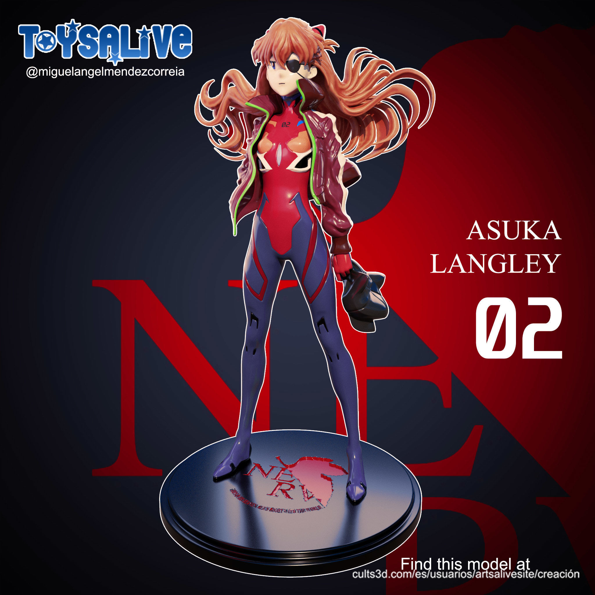 ASUKA LANGLEY 3D MODEL 3D print model_1