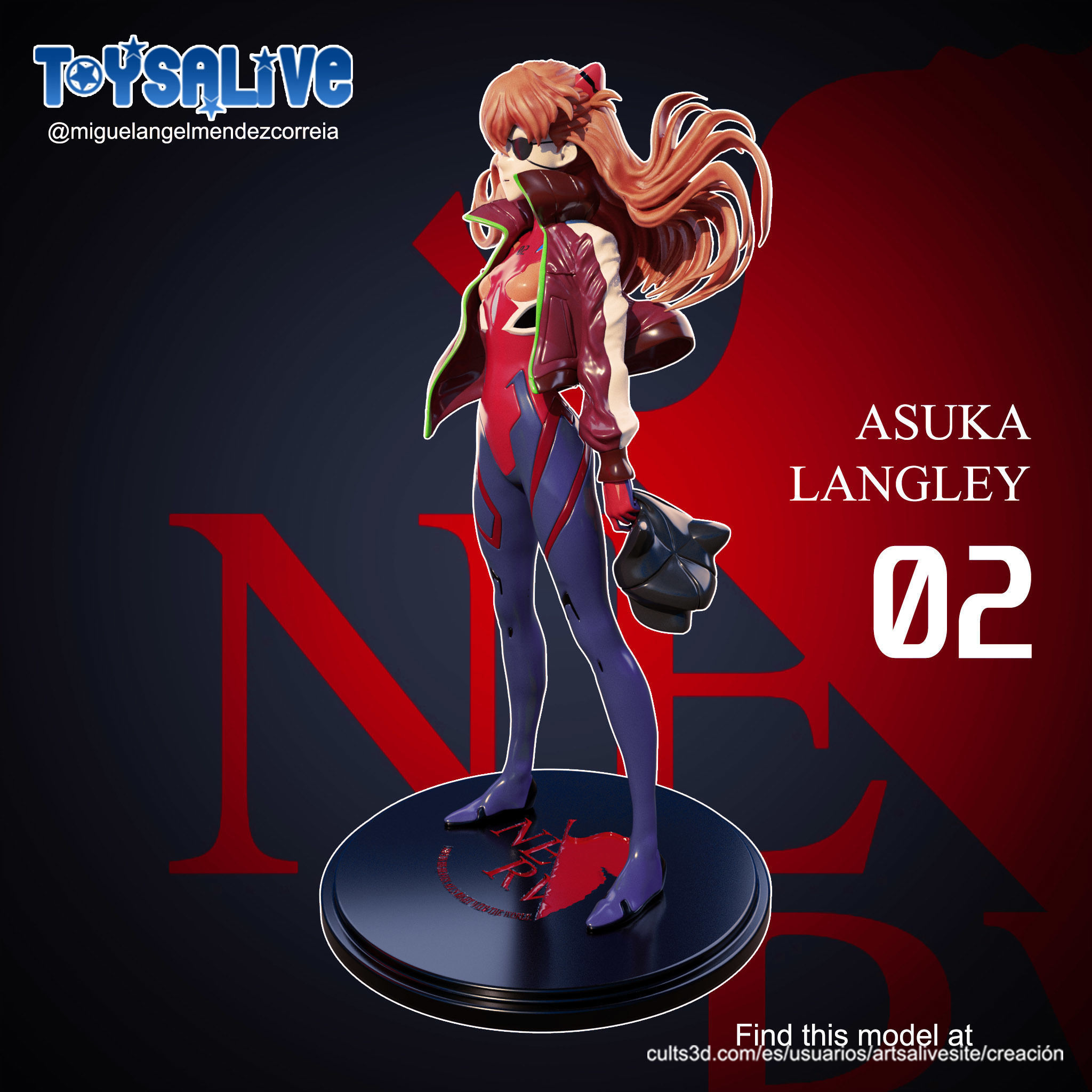 ASUKA LANGLEY 3D MODEL 3D print model_3