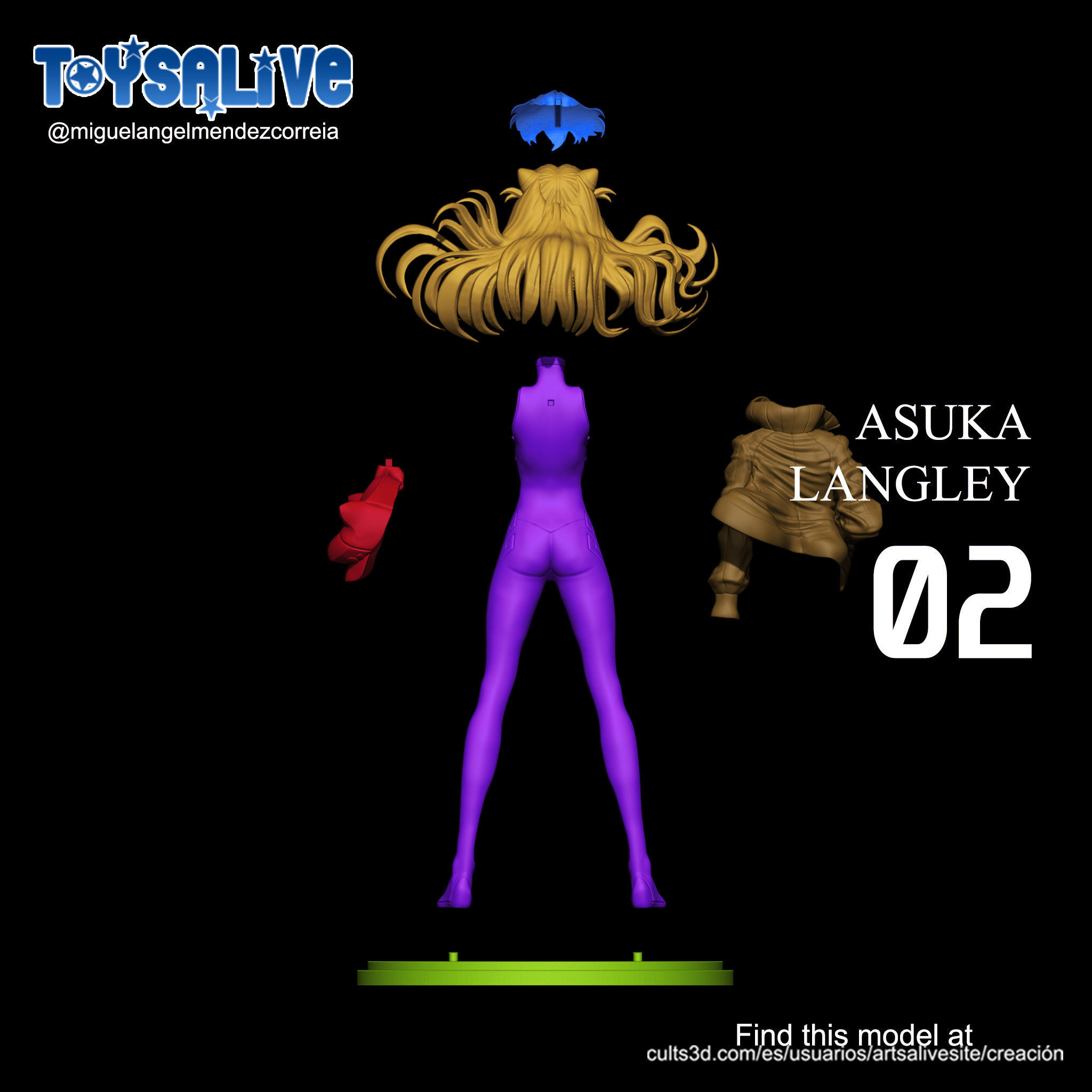 ASUKA LANGLEY 3D MODEL 3D print model_9