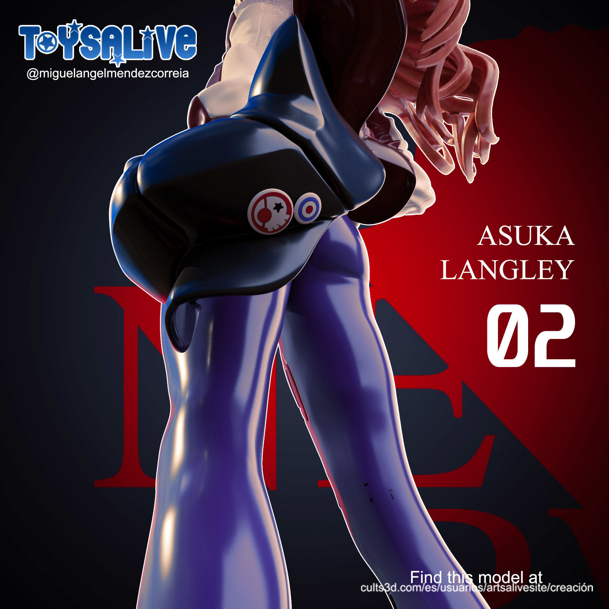 ASUKA LANGLEY 3D MODEL 3D print model_5