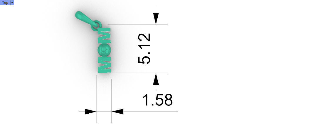 Soccer Ball Mom Footbol Sports Pendant Necklace jewelry 3D print model_6