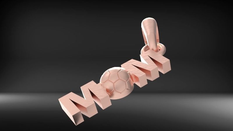Soccer Ball Mom Footbol Sports Pendant Necklace jewelry 3D print model_10
