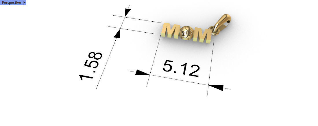 Soccer Ball Mom Footbol Sports Pendant Necklace jewelry 3D print model_5