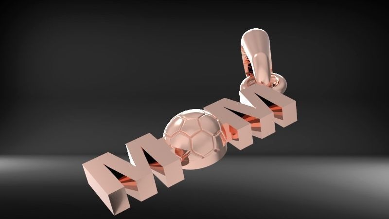 Soccer Ball Mom Footbol Sports Pendant Necklace jewelry 3D print model_1