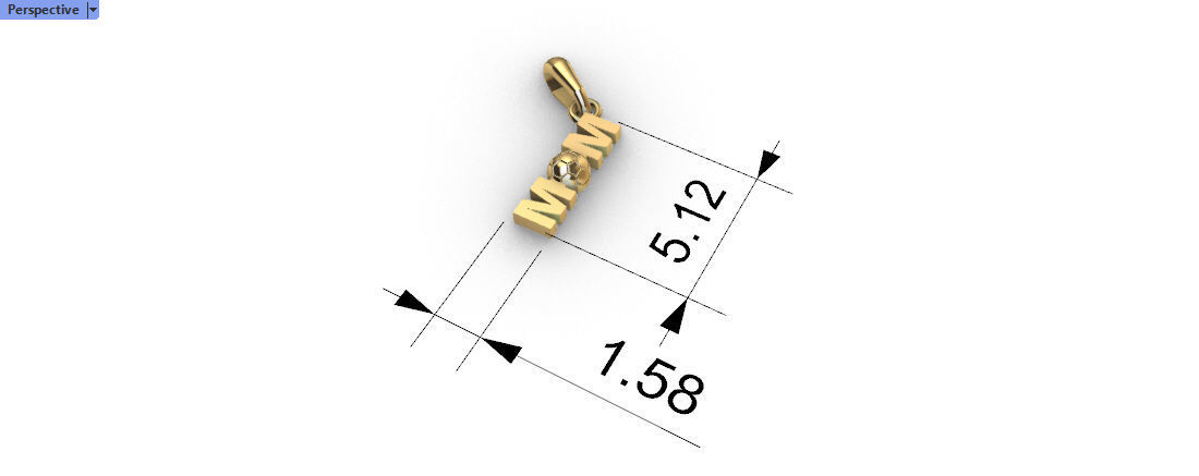 Soccer Ball Mom Footbol Sports Pendant Necklace jewelry 3D print model_7