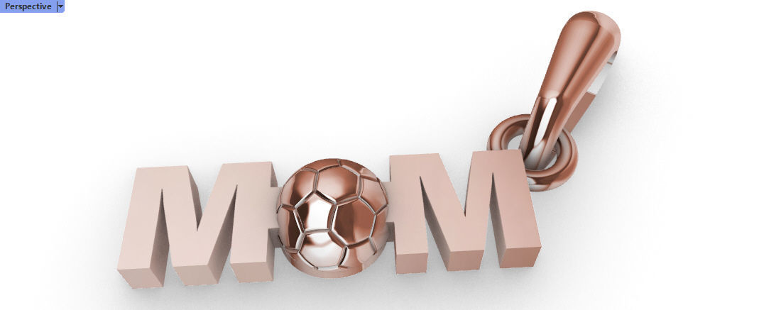 Soccer Ball Mom Footbol Sports Pendant Necklace jewelry 3D print model_13