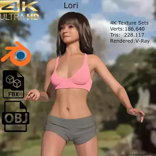 Lori American Teen Summer 3D model