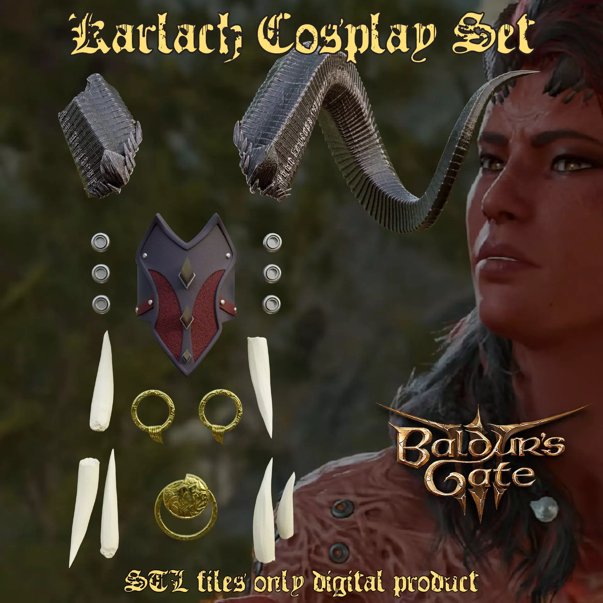 Karlach Cosplay Set Baldurs Gate 3 3D print model_0