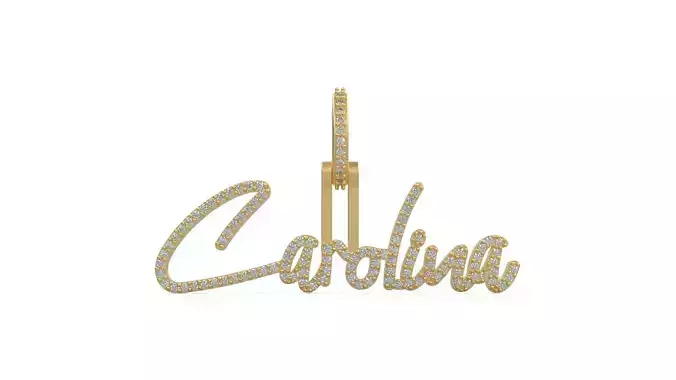 Model 1090  Carolina Name Plate Diamond Pendant