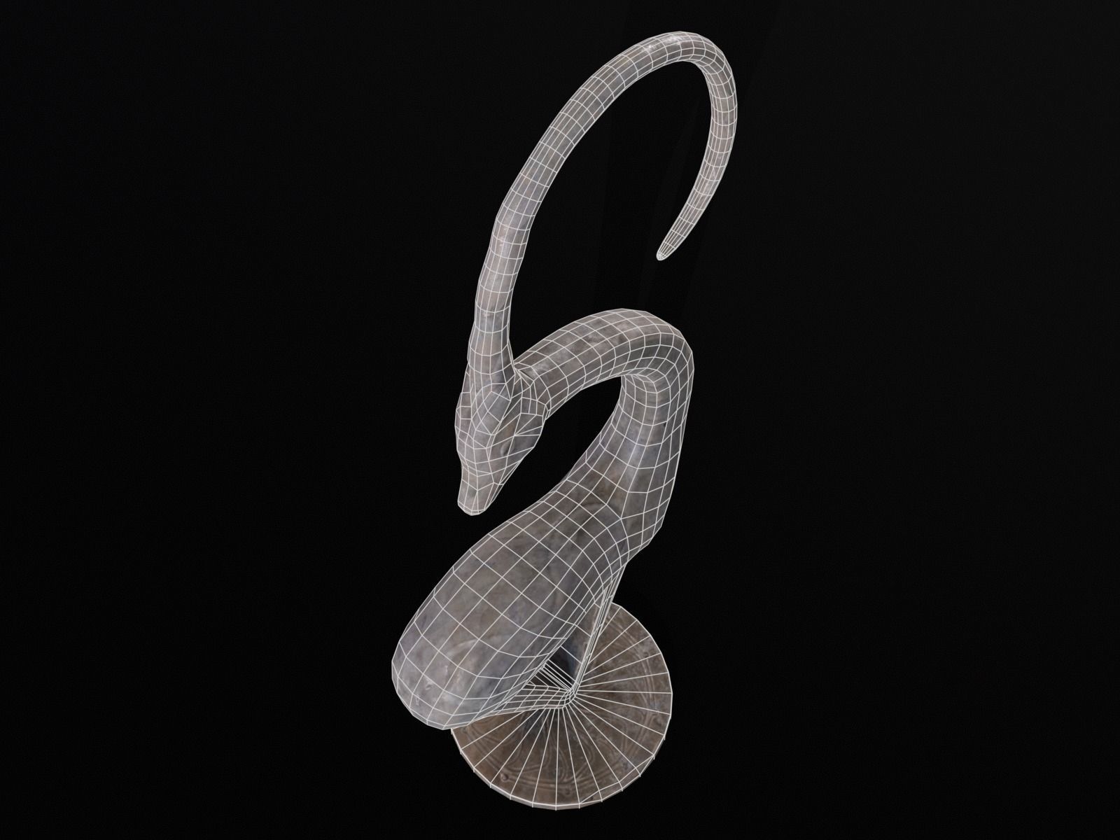 Marble Impala Sculpture Low-poly 3D model_21