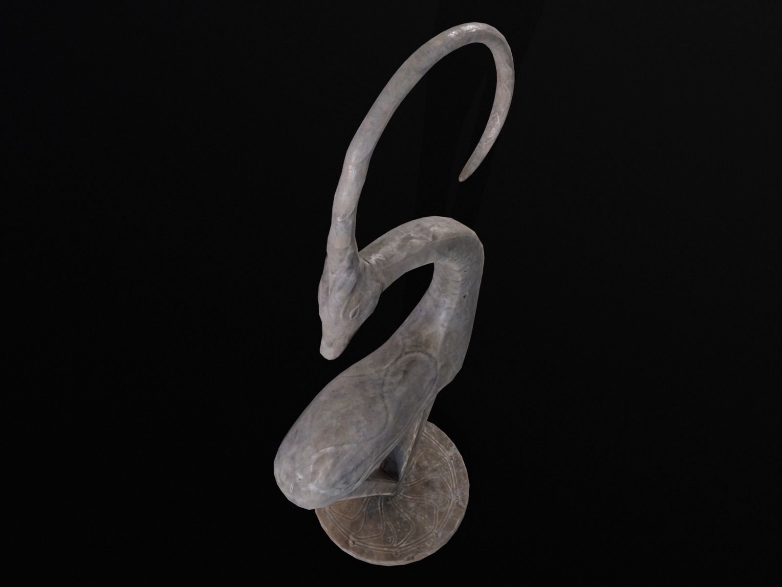 Marble Impala Sculpture Low-poly 3D model_20