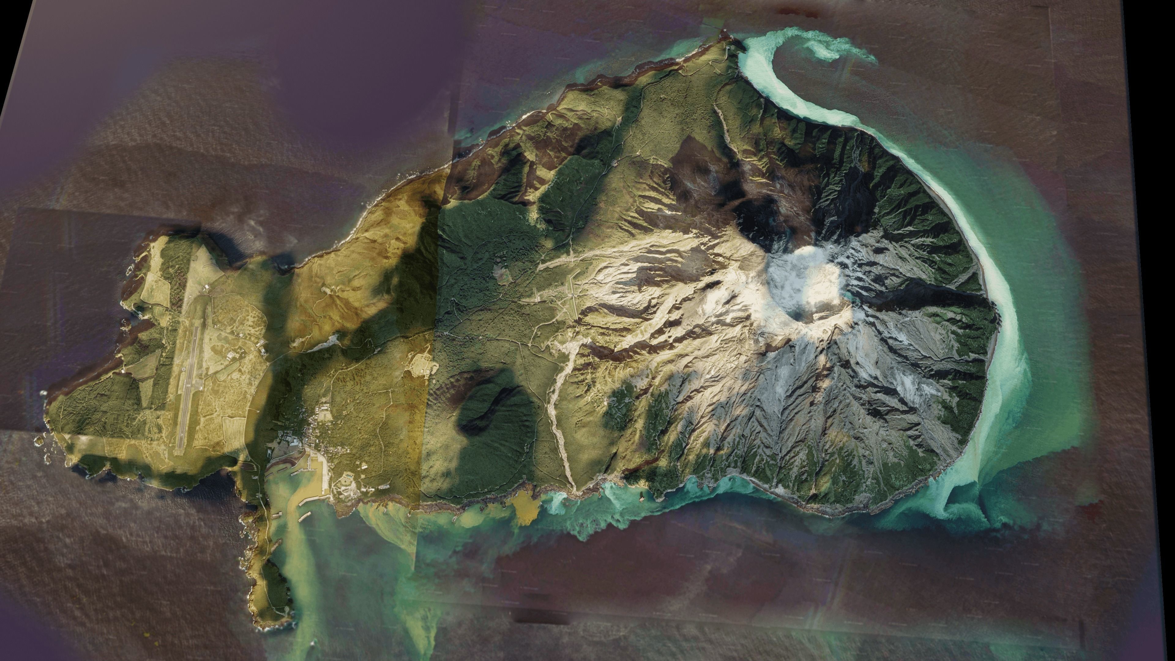 Kikai Caldera is on Iojima Island 3d model terrain 3D model_9
