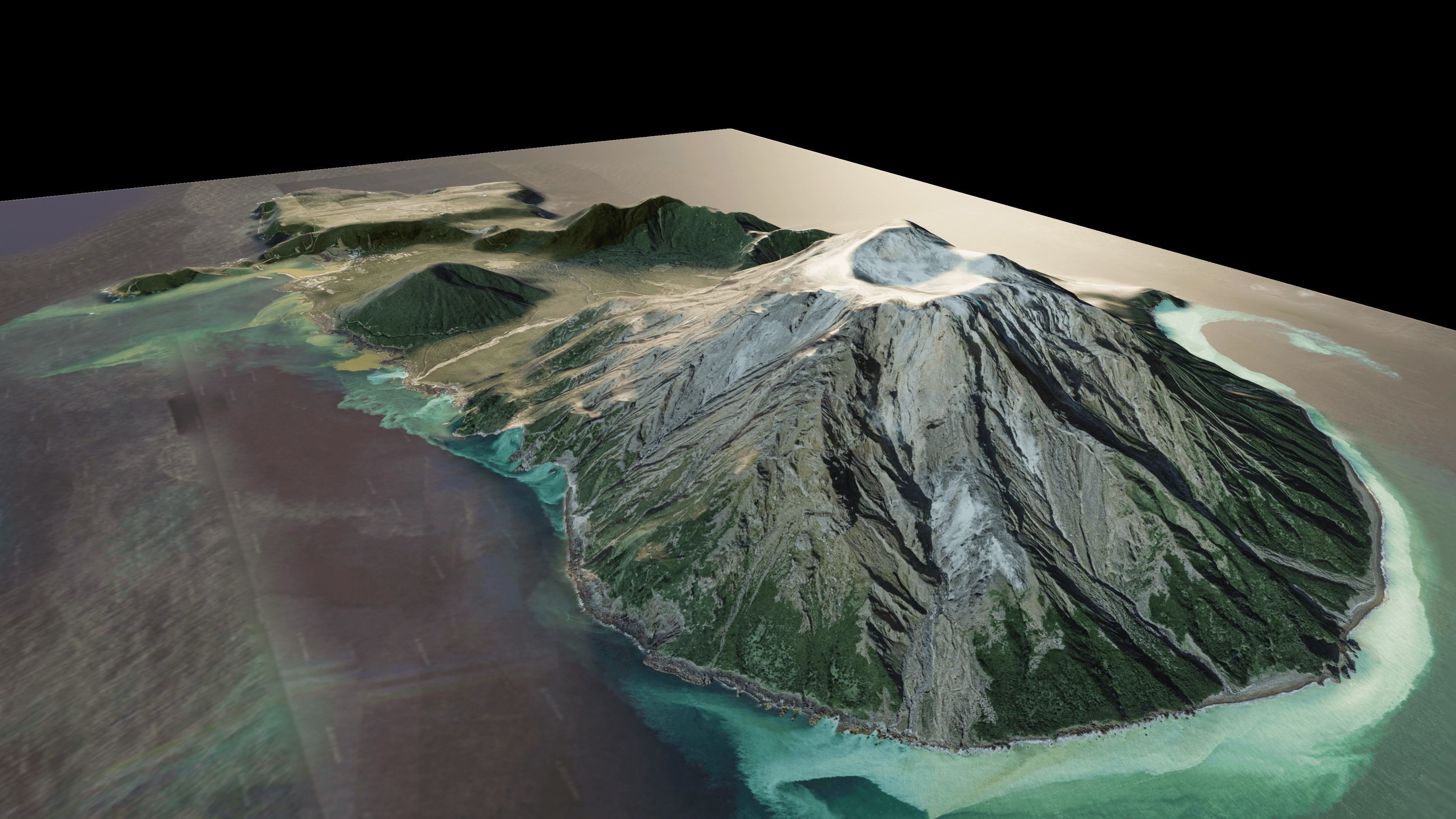 Kikai Caldera is on Iojima Island 3d model terrain 3D model_5