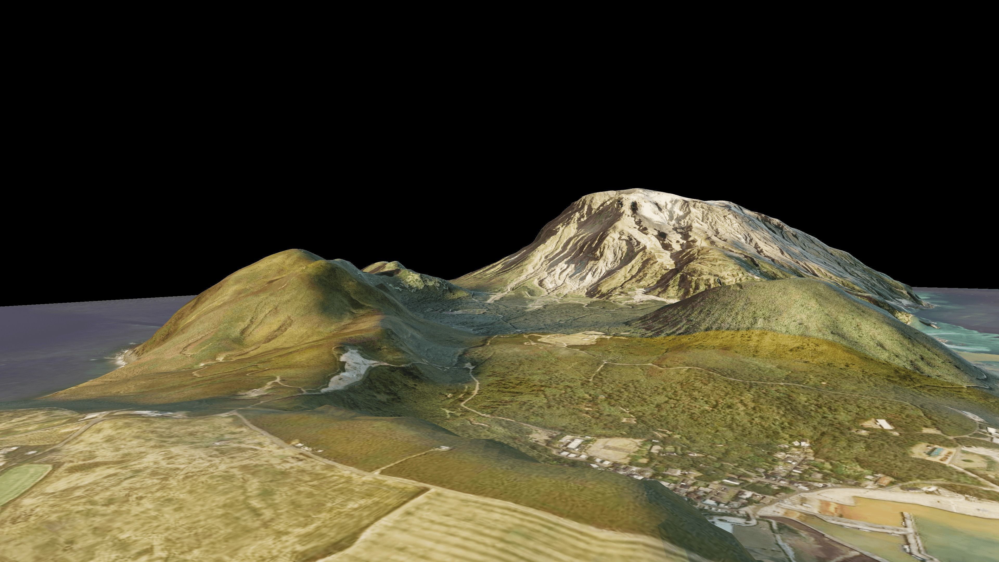 Kikai Caldera is on Iojima Island 3d model terrain 3D model_8