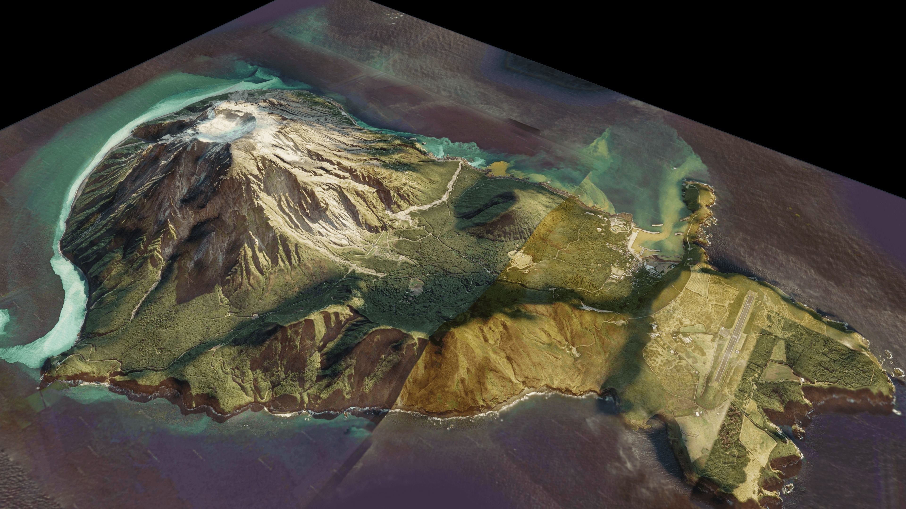 Kikai Caldera is on Iojima Island 3d model terrain 3D model_7