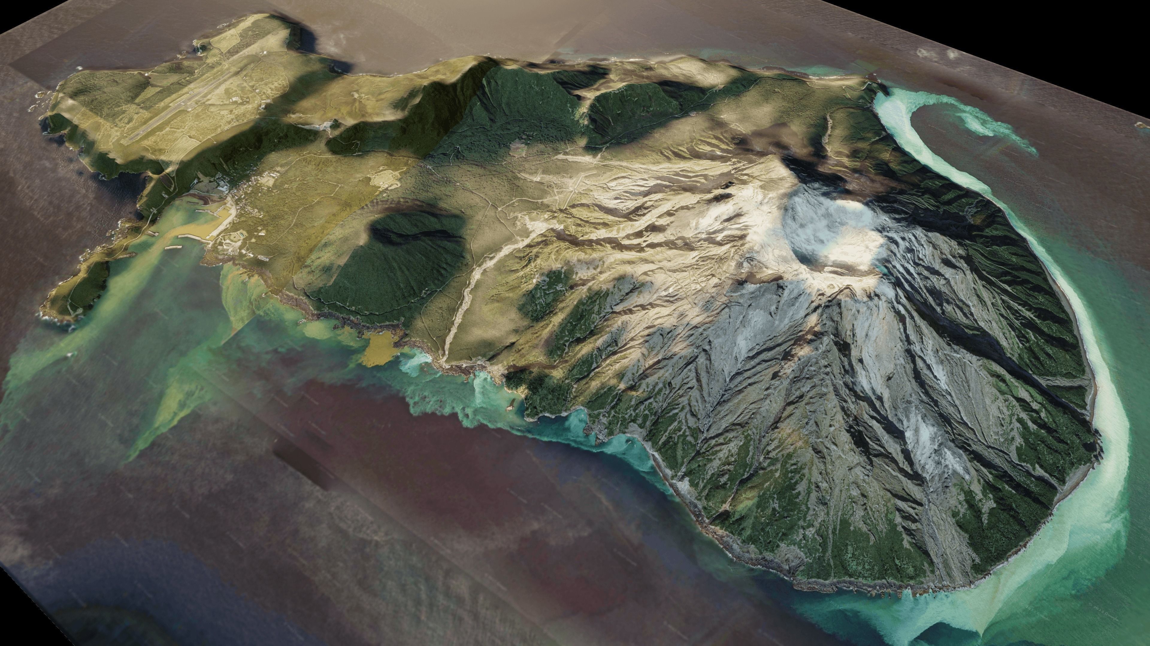 Kikai Caldera is on Iojima Island 3d model terrain 3D model_4