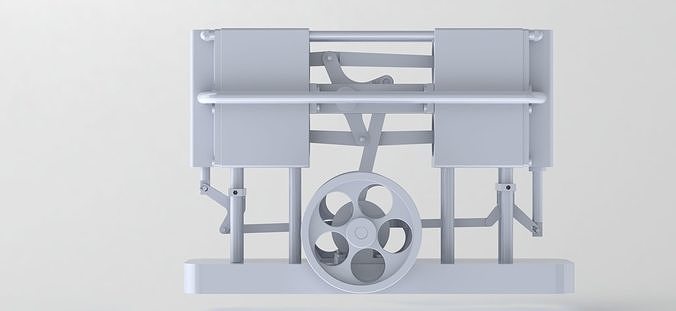 4 cylinder steam engine with rocking crosshead 3D model
