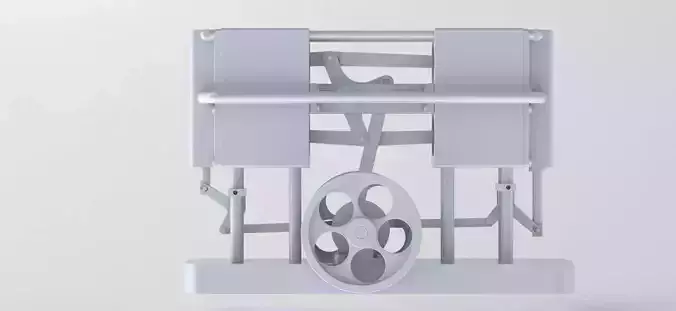 4 cylinder steam engine with rocking crosshead 3D model