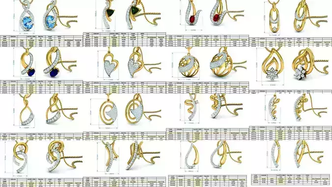 JCD 484 PENDANT- EARRING AND PENDANT SET FILES 3D Model Collection
