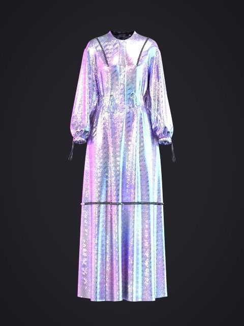 Adjustable dress women Clo3D Model 3D model_13