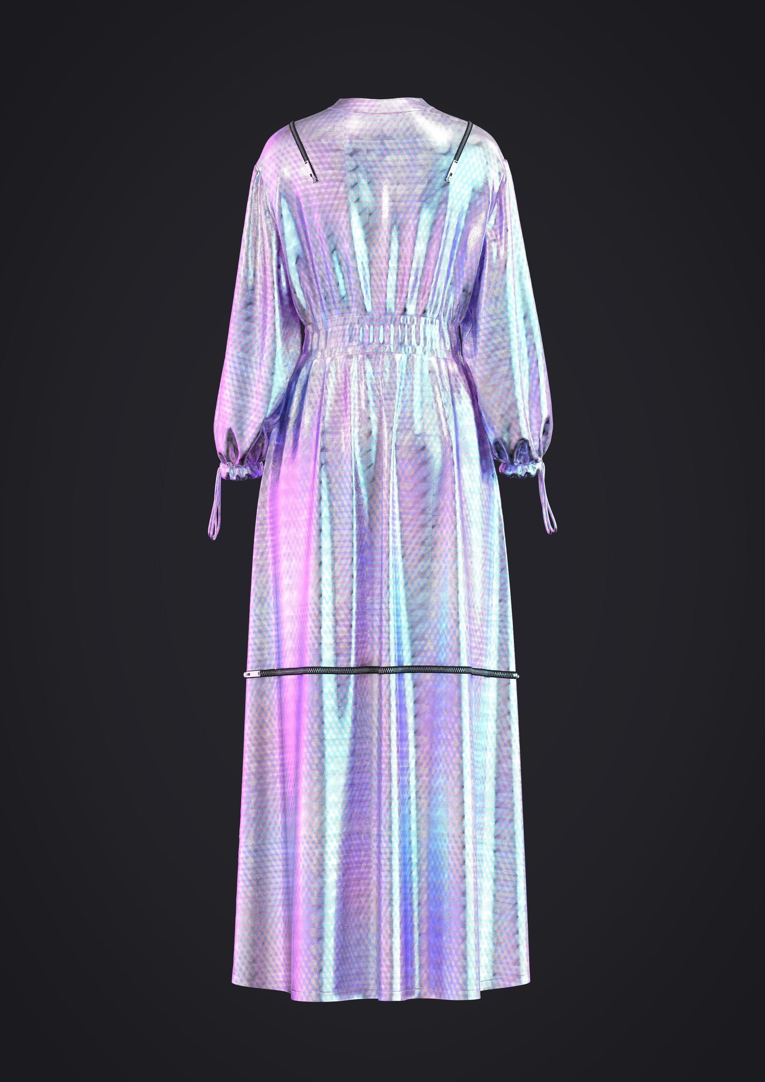 Adjustable dress women Clo3D Model 3D model_9