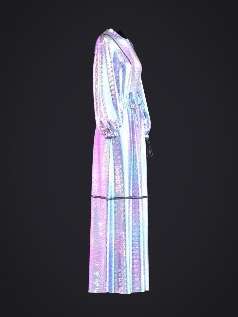 Adjustable dress women Clo3D Model 3D model_16