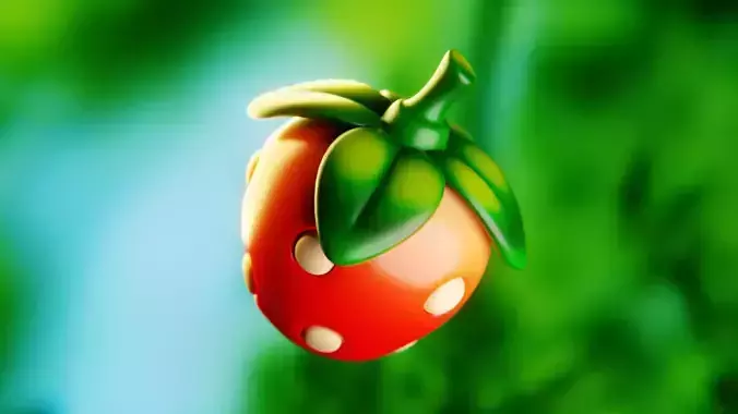 Stylized Cartoon Strawberry - Juicy 3D Model for Print