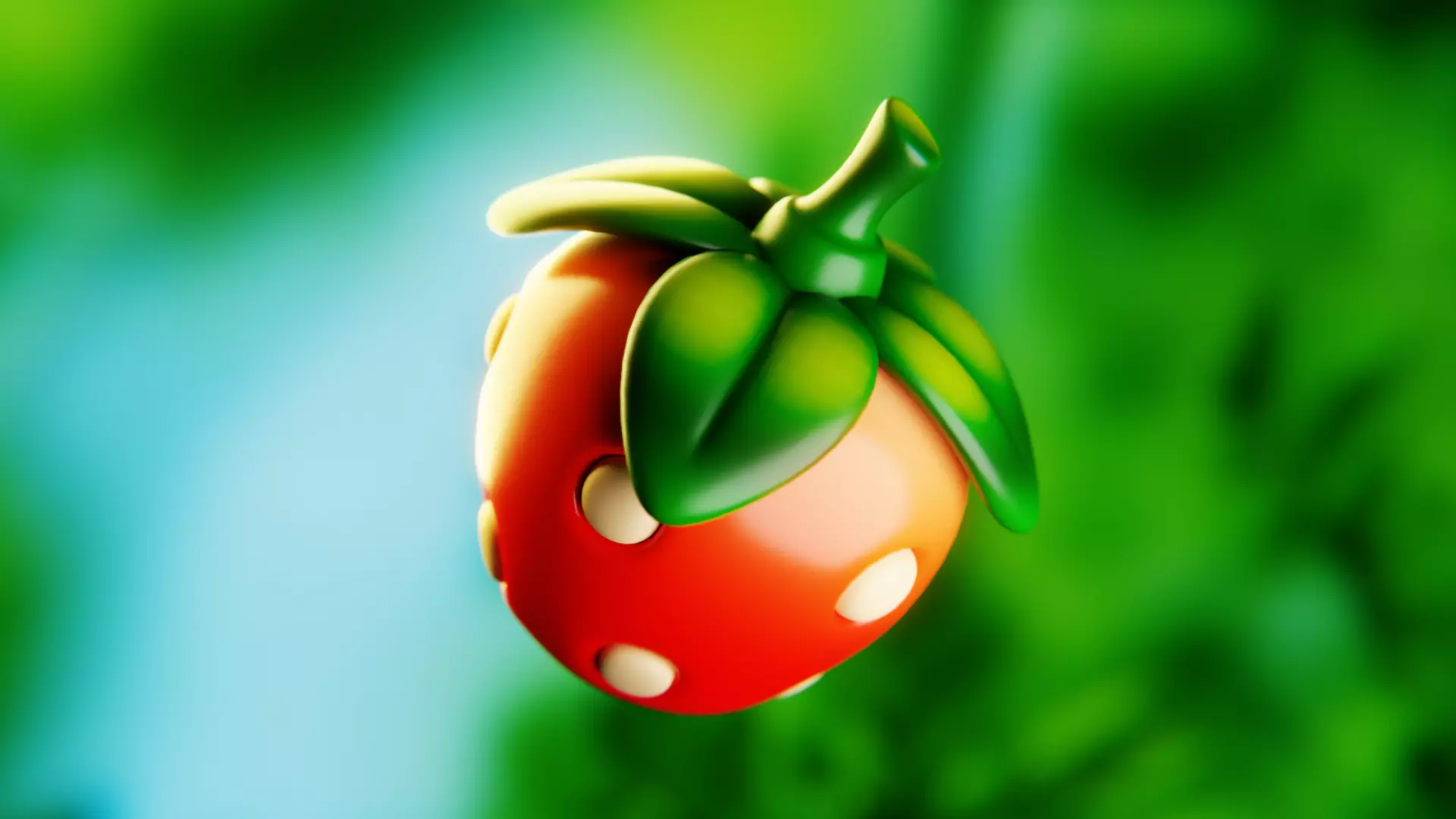 Stylized Cartoon Strawberry - Juicy 3D Model for Print 3D model
