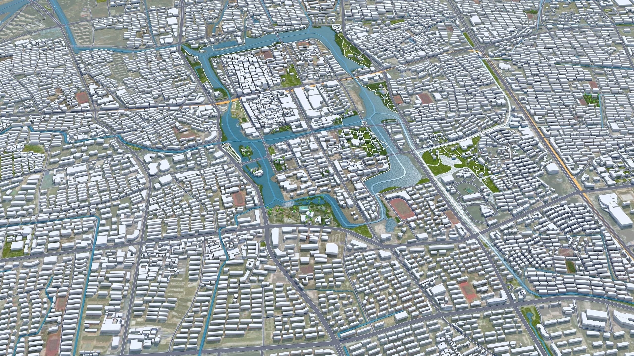 Nantong Jiangsu China 60km Low-poly 3D model_2