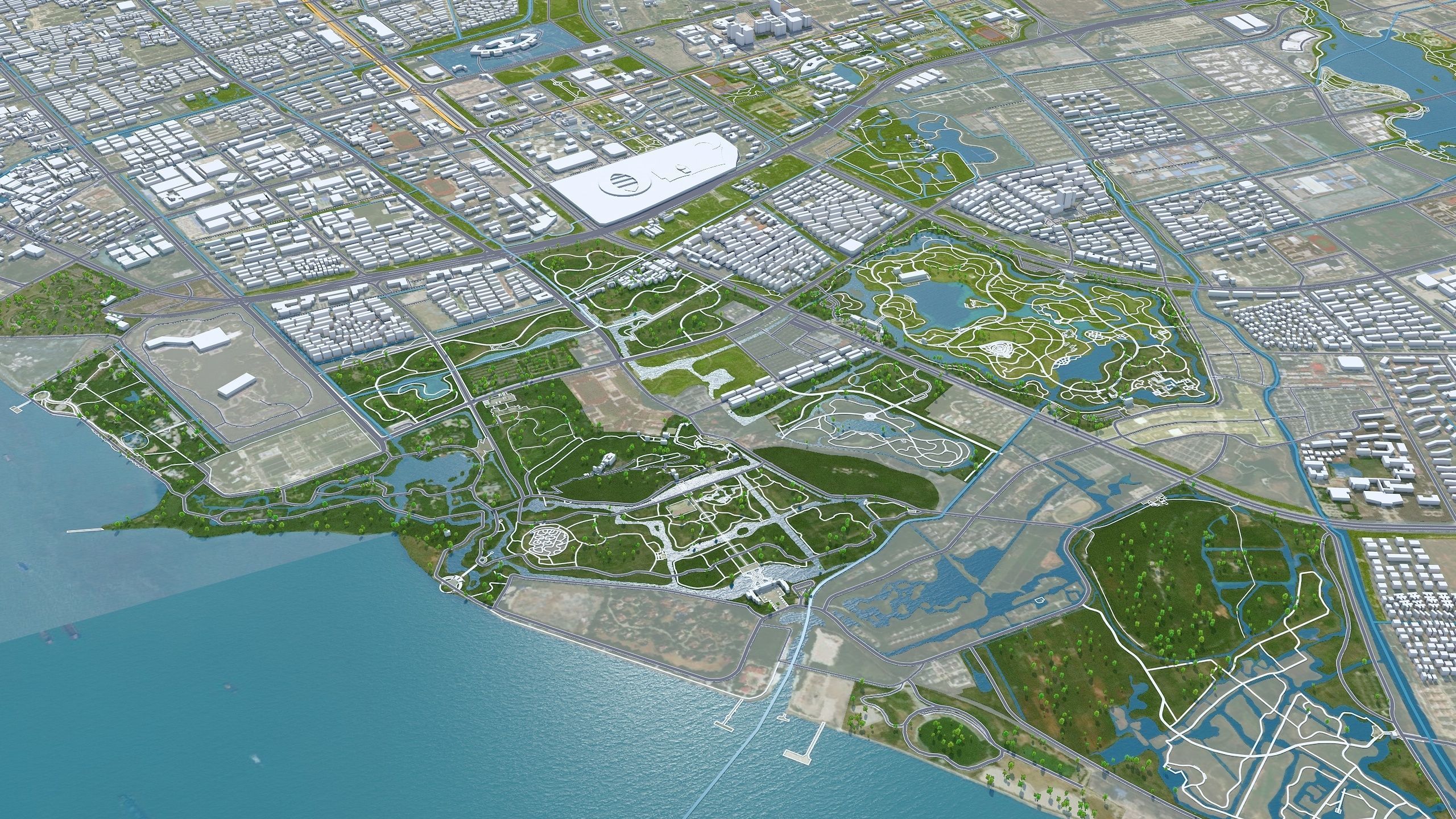 Nantong Jiangsu China 60km Low-poly 3D model_6
