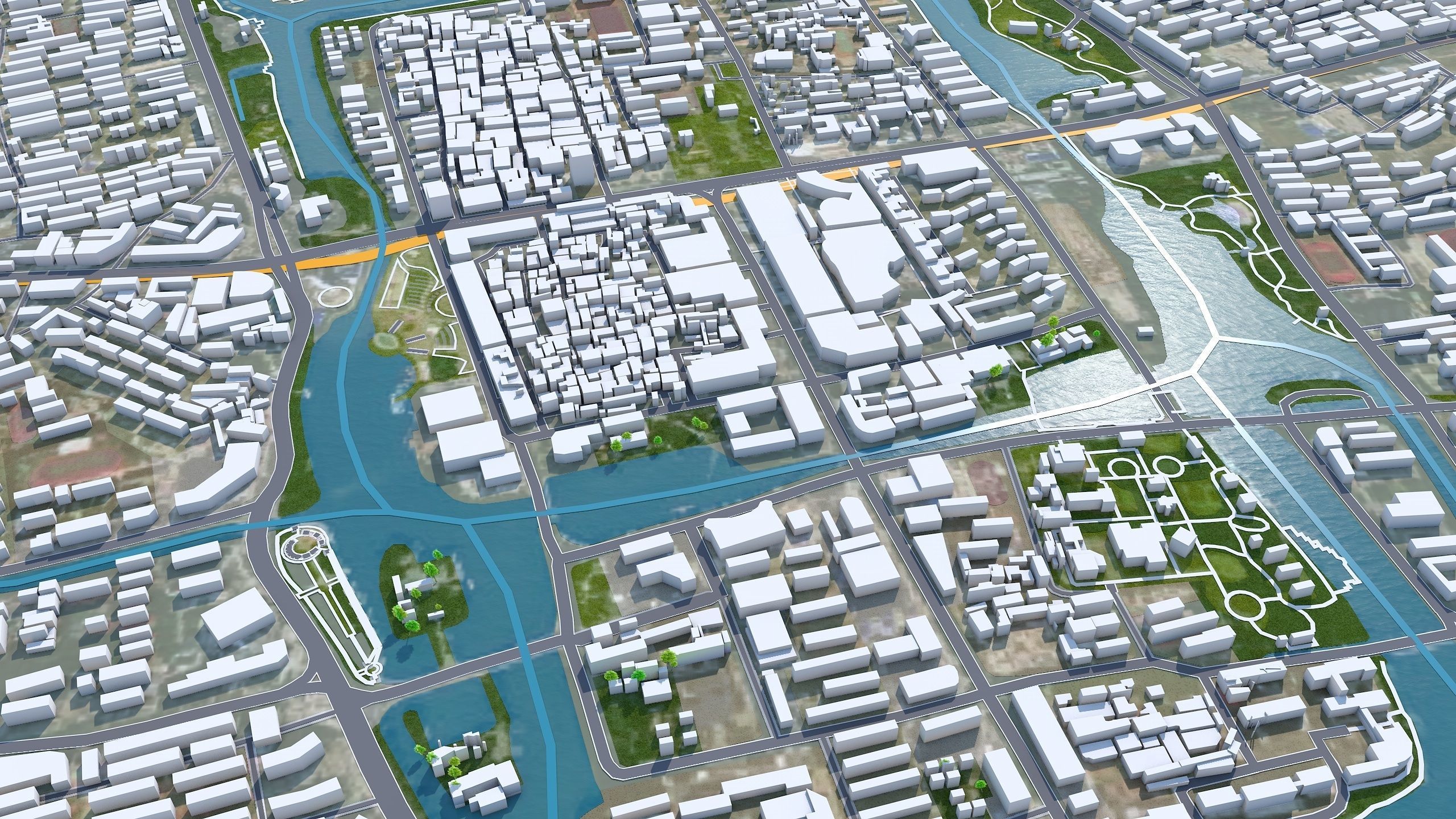 Nantong Jiangsu China 60km Low-poly 3D model_1