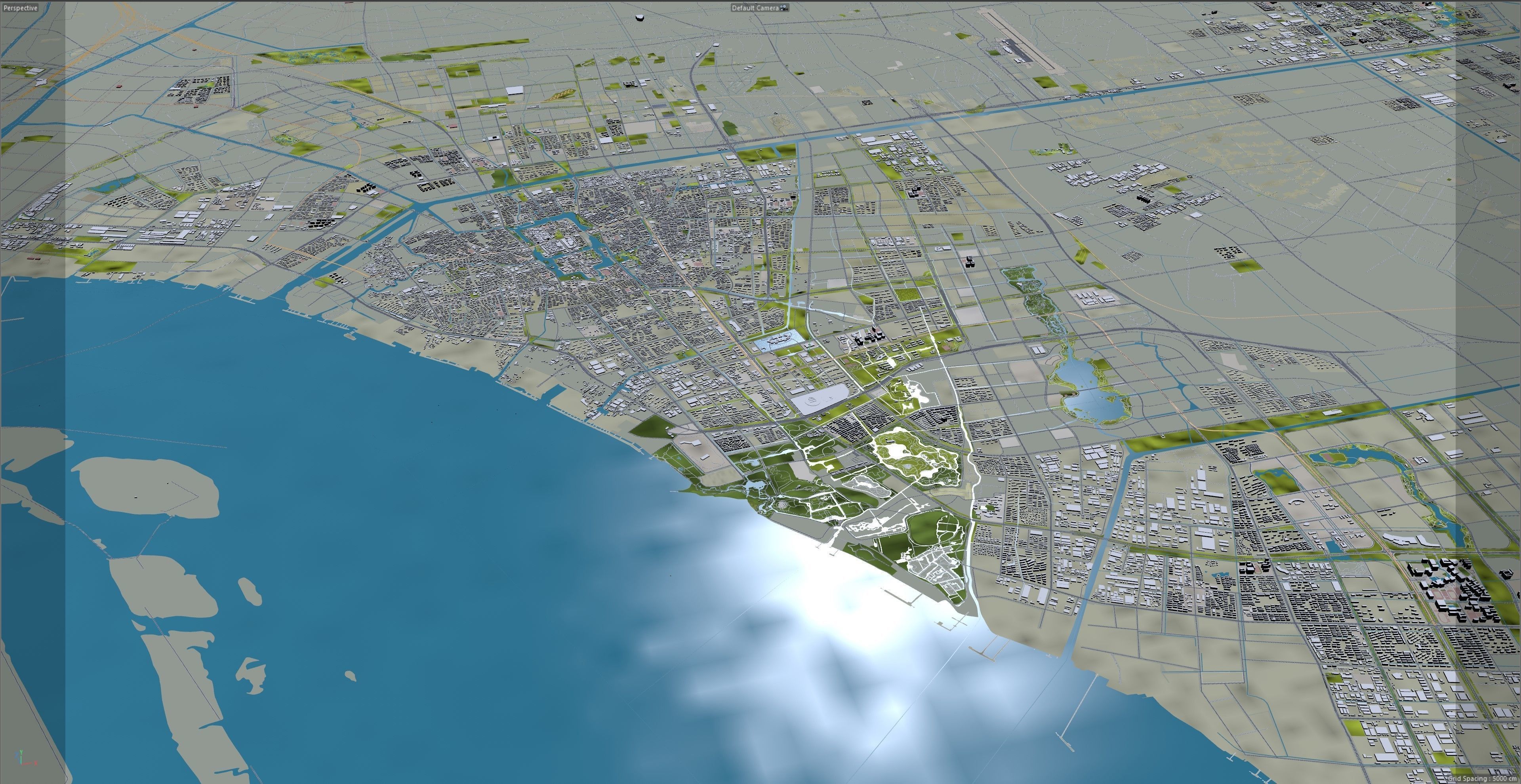 Nantong Jiangsu China 60km Low-poly 3D model_12