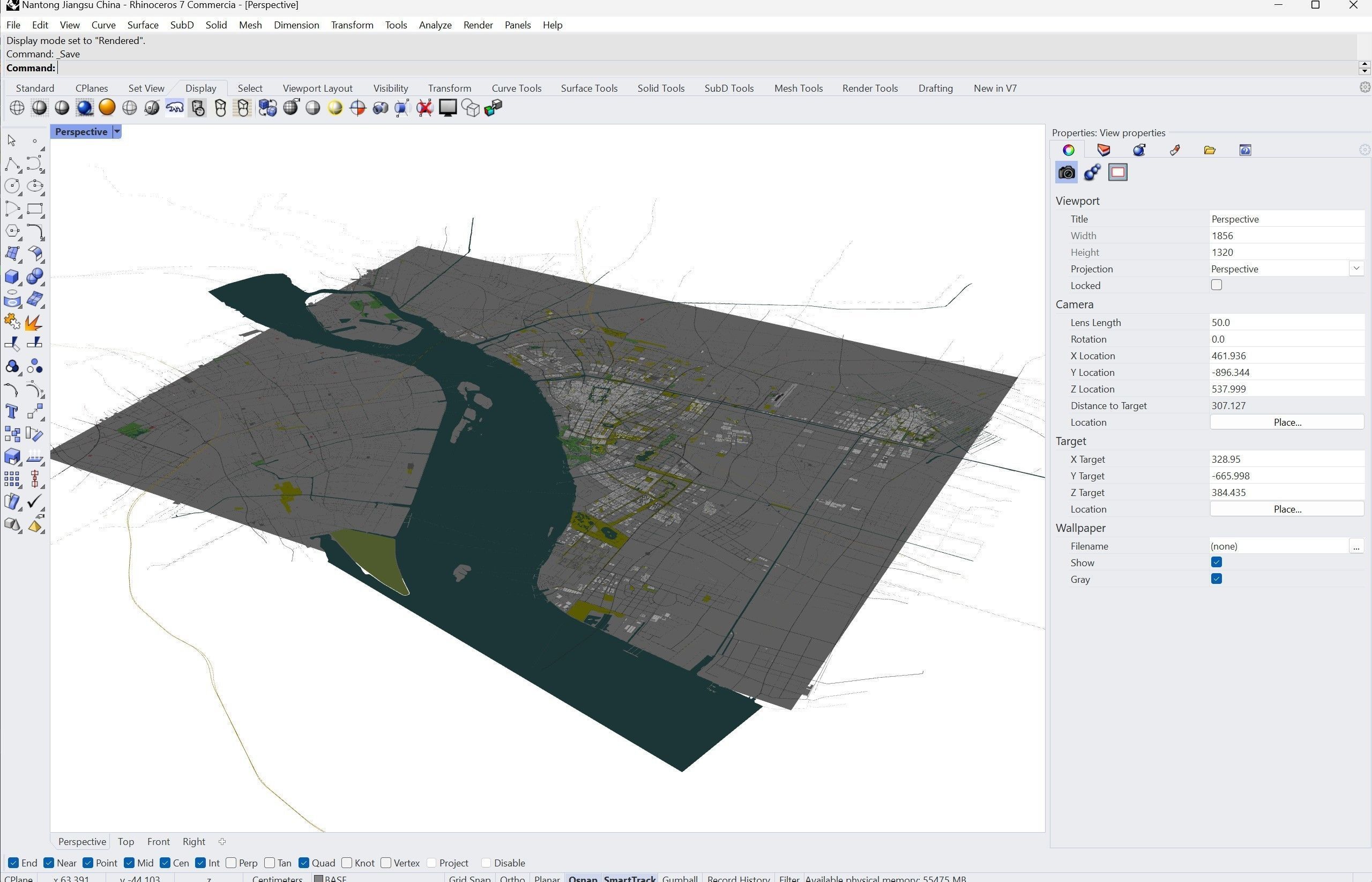 Nantong Jiangsu China 60km Low-poly 3D model_16