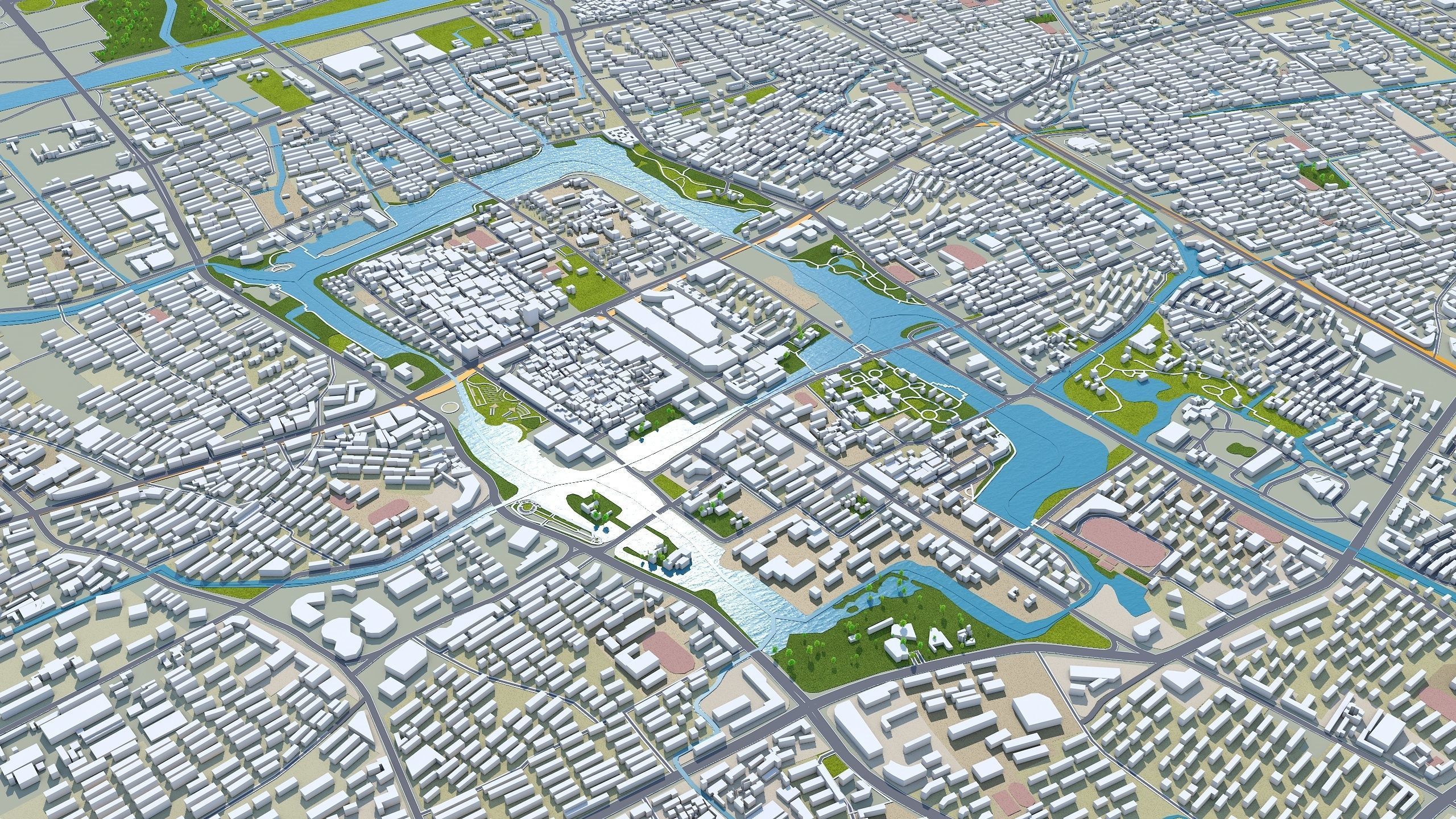Nantong Jiangsu China 60km Low-poly 3D model_5