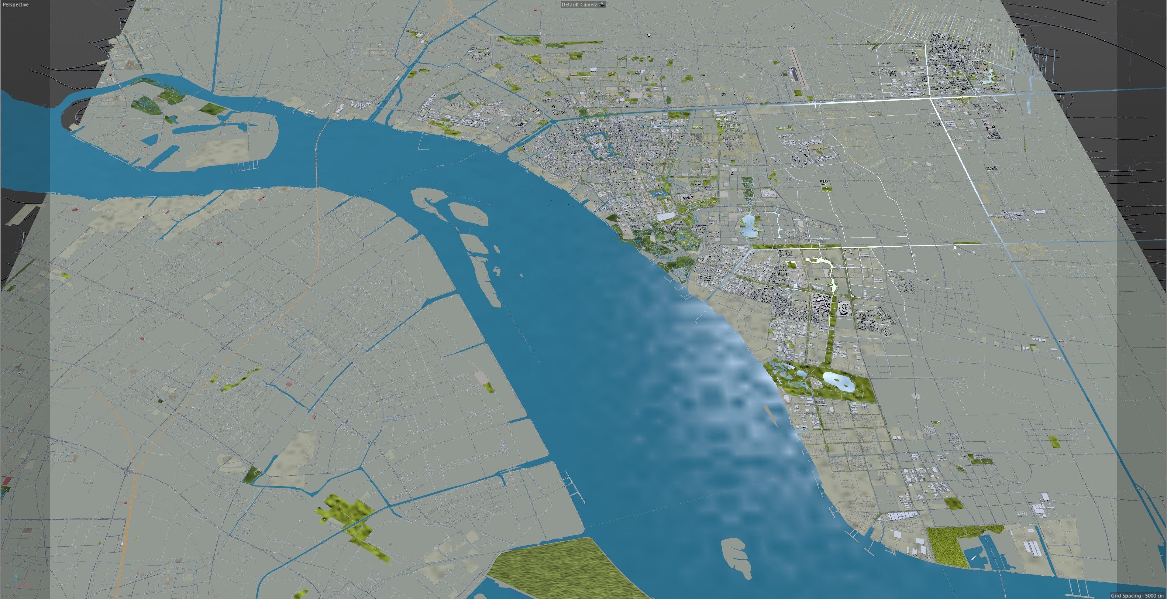 Nantong Jiangsu China 60km Low-poly 3D model_10
