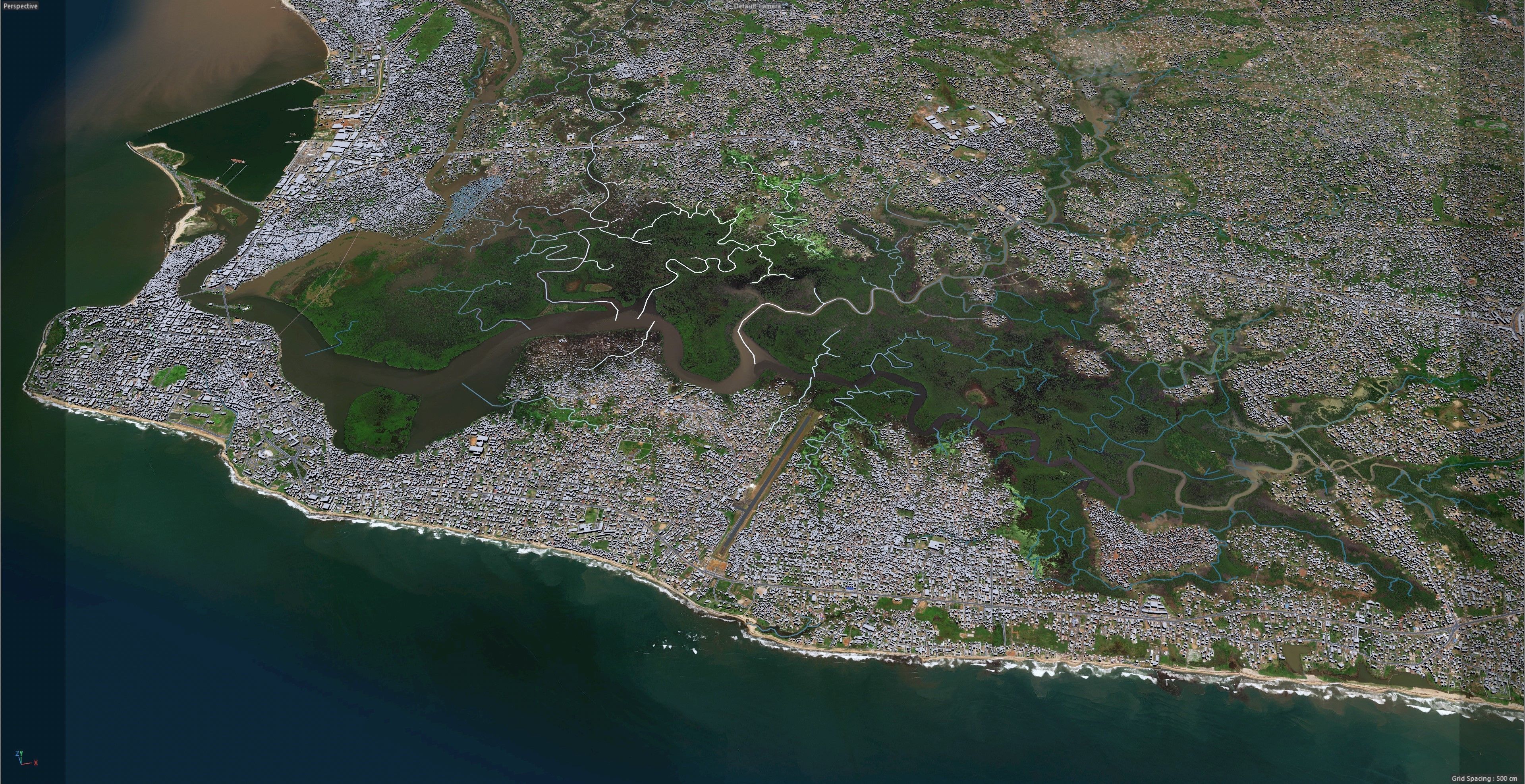 Monrovia Liberia 20km Low-poly 3D model_11
