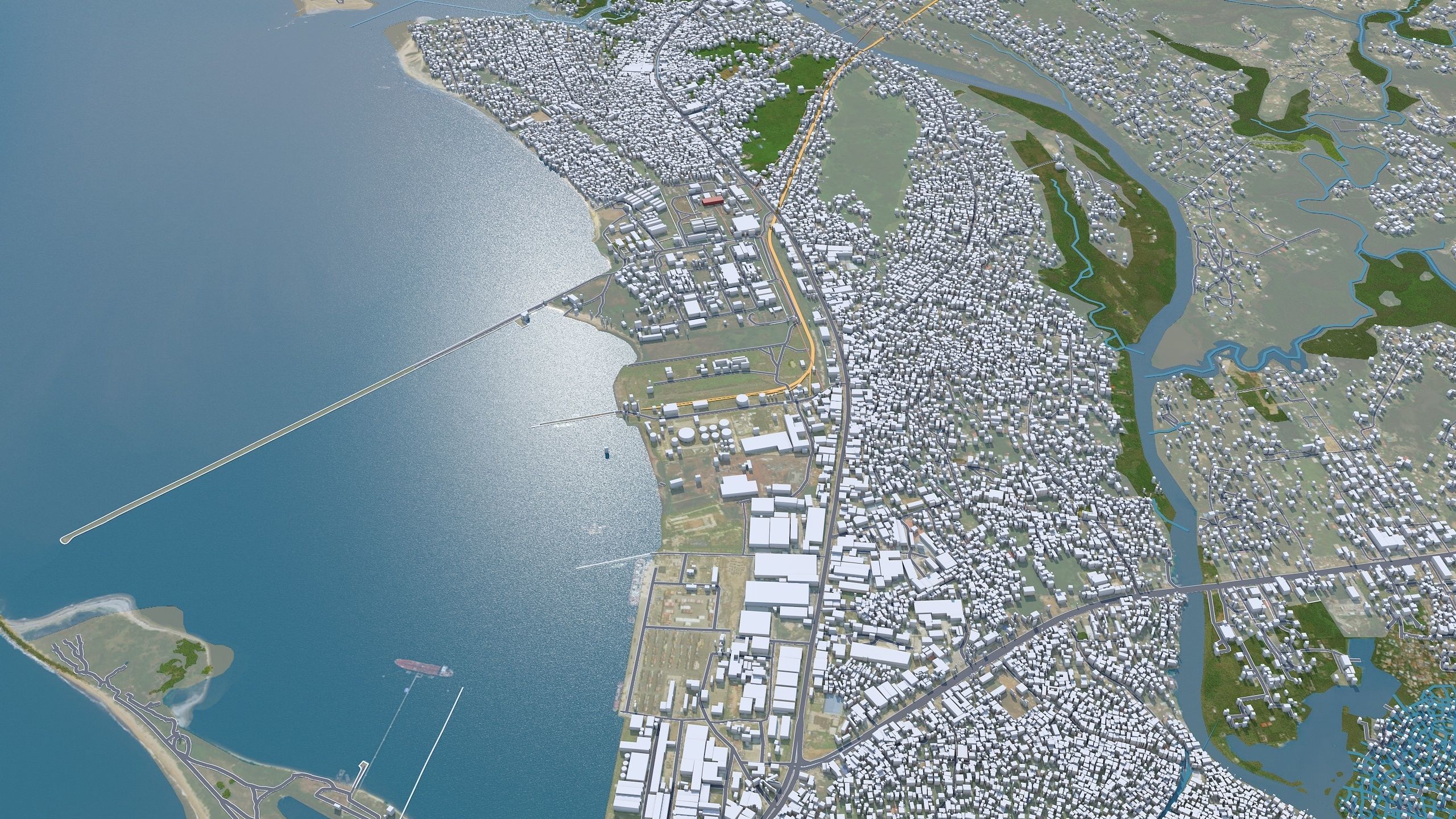 Monrovia Liberia 20km Low-poly 3D model_6