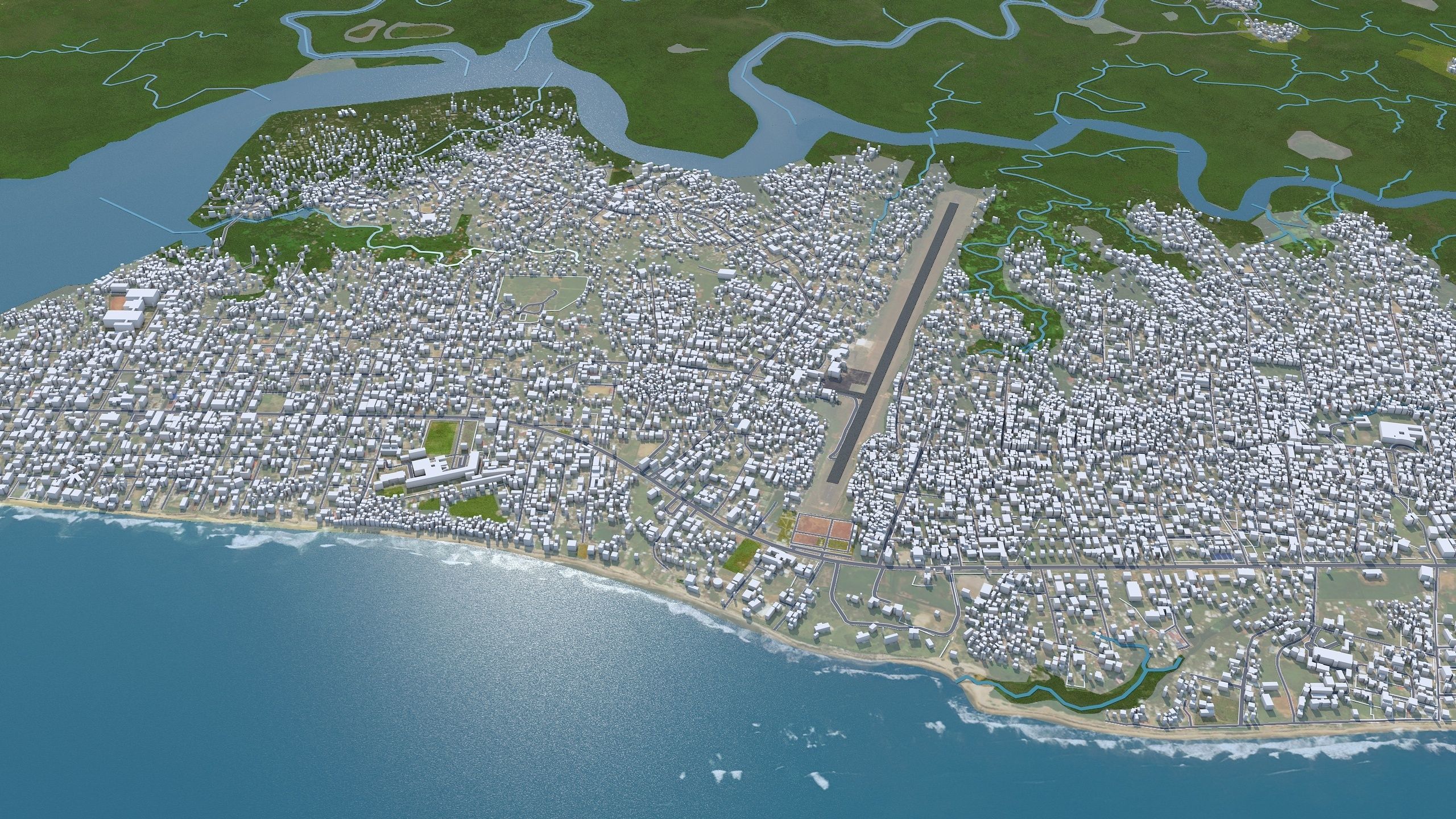 Monrovia Liberia 20km Low-poly 3D model_7